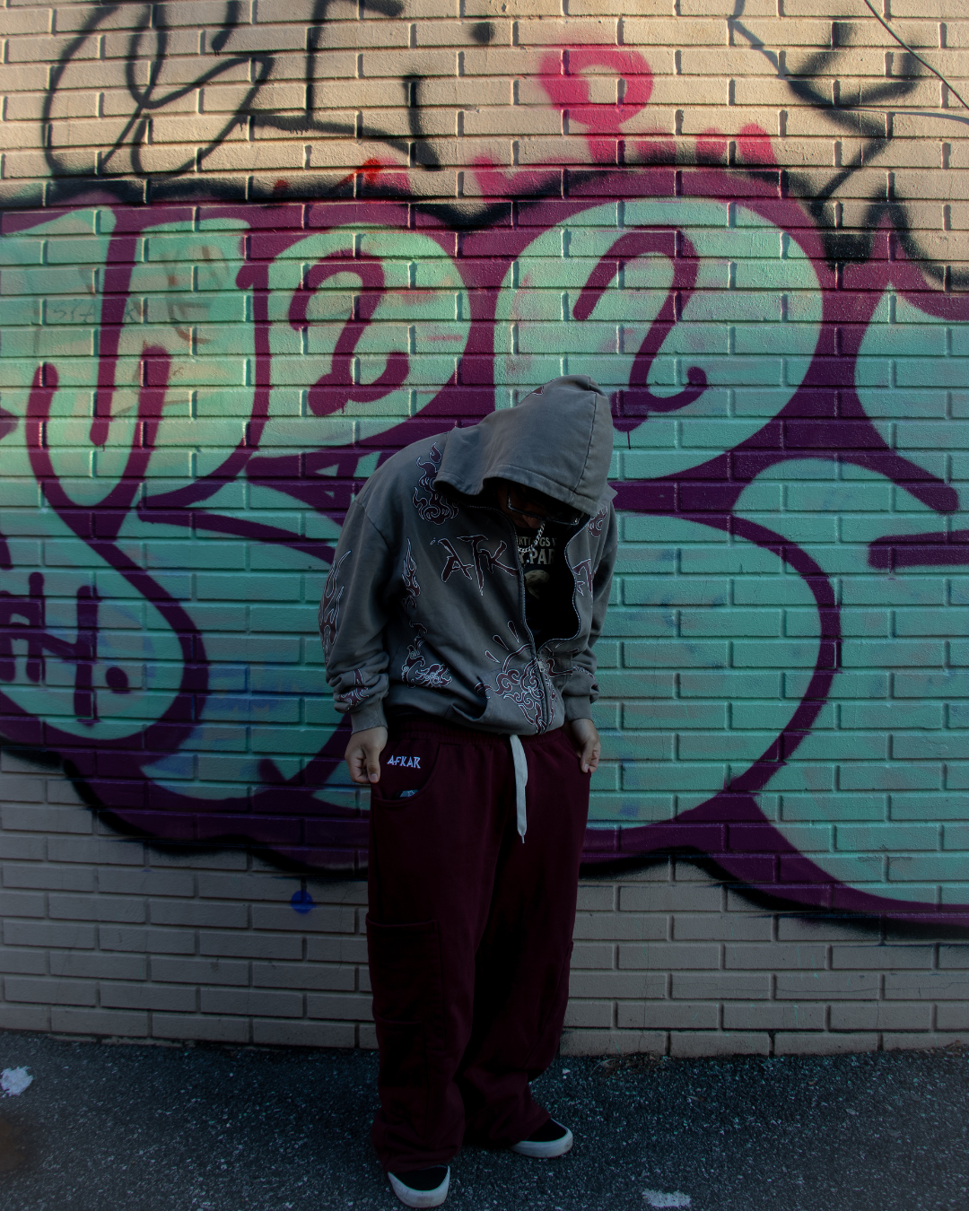 "NORSE V2" BAGGY SWEATS MAROON
