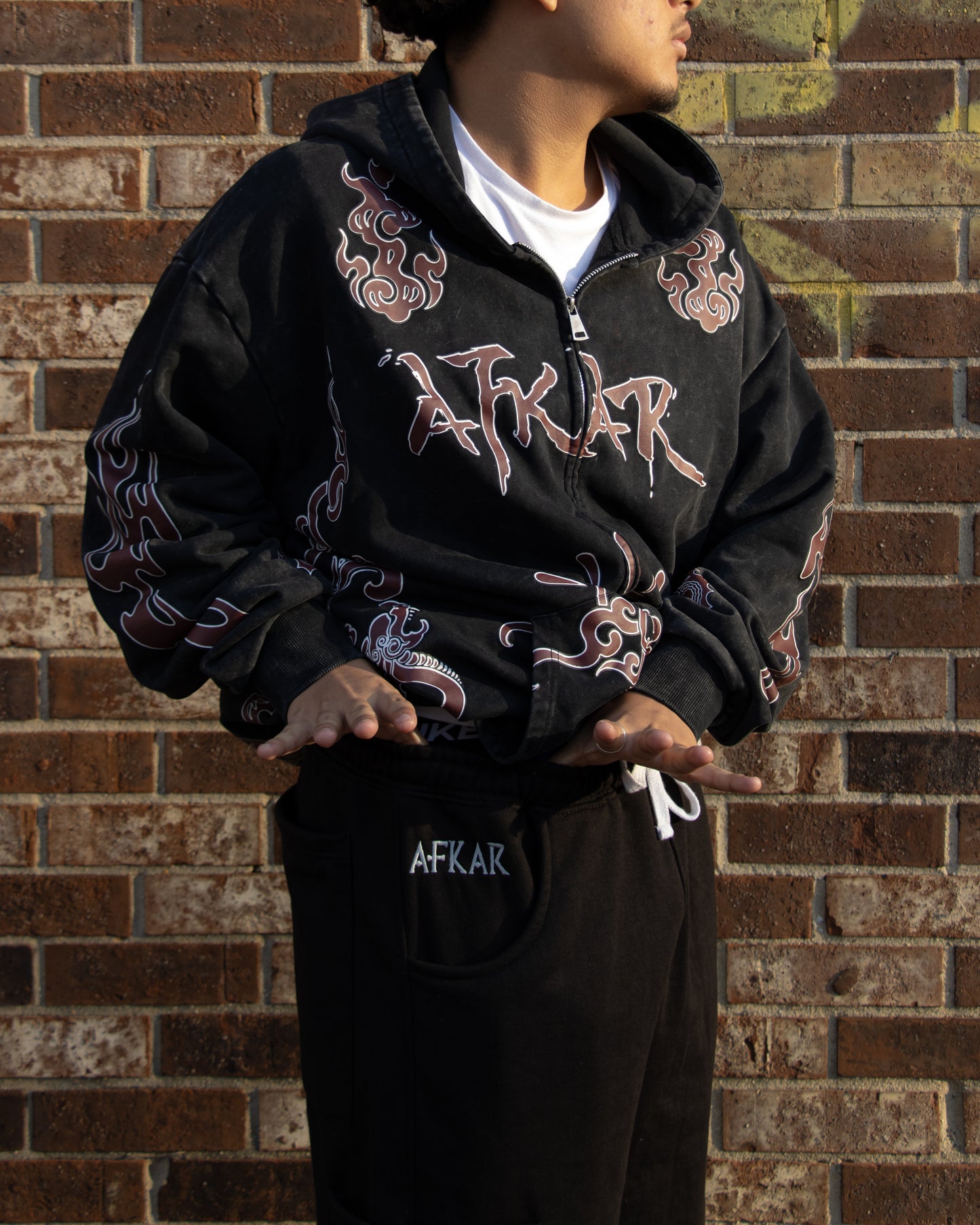 "NORSE V2" BAGGY SWEATS BLACK